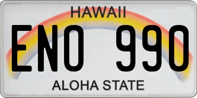 HI license plate ENO990