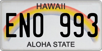 HI license plate ENO993