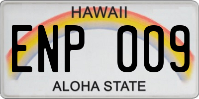 HI license plate ENP009