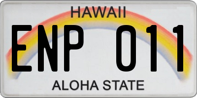 HI license plate ENP011