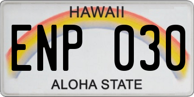 HI license plate ENP030