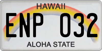 HI license plate ENP032