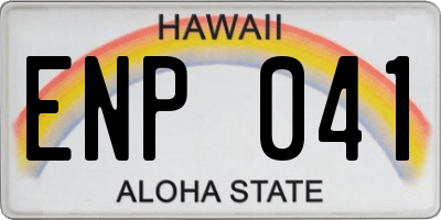 HI license plate ENP041