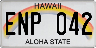 HI license plate ENP042