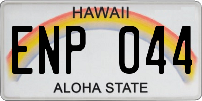 HI license plate ENP044