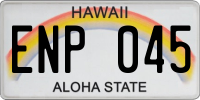 HI license plate ENP045
