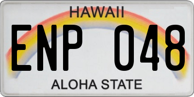 HI license plate ENP048