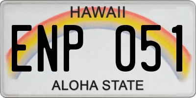 HI license plate ENP051