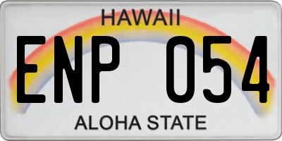 HI license plate ENP054