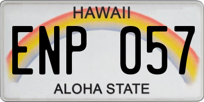 HI license plate ENP057