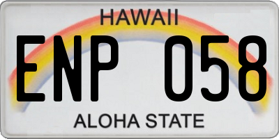 HI license plate ENP058