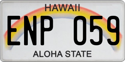 HI license plate ENP059