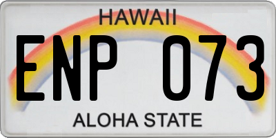 HI license plate ENP073