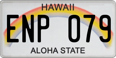 HI license plate ENP079