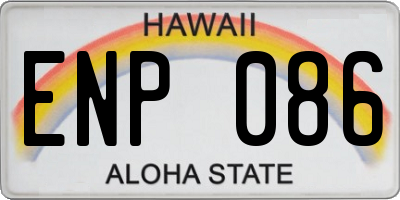 HI license plate ENP086