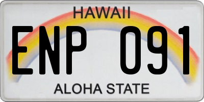 HI license plate ENP091