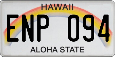 HI license plate ENP094