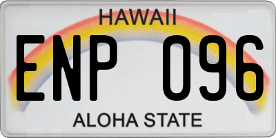 HI license plate ENP096