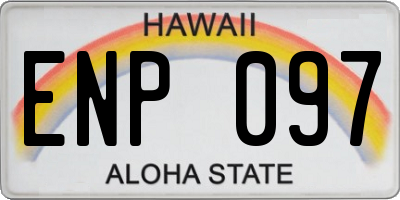 HI license plate ENP097