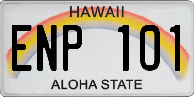 HI license plate ENP101
