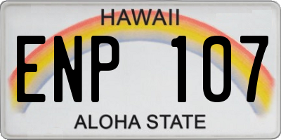 HI license plate ENP107