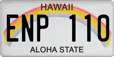 HI license plate ENP110