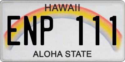 HI license plate ENP111