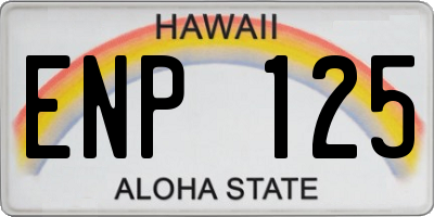 HI license plate ENP125
