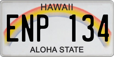 HI license plate ENP134