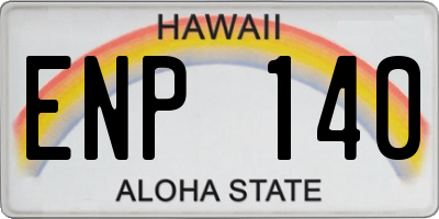 HI license plate ENP140