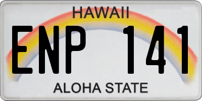 HI license plate ENP141