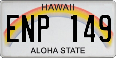 HI license plate ENP149