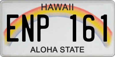 HI license plate ENP161