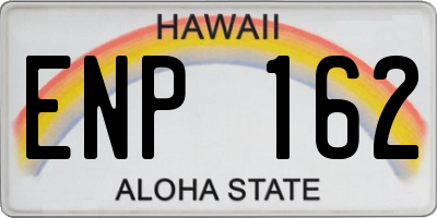 HI license plate ENP162
