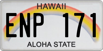 HI license plate ENP171