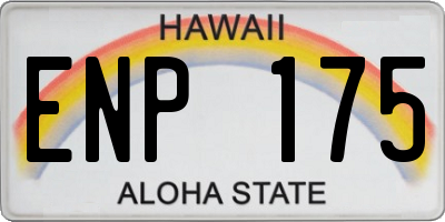 HI license plate ENP175