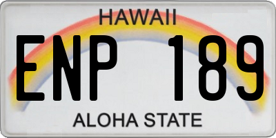 HI license plate ENP189