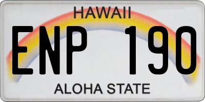HI license plate ENP190