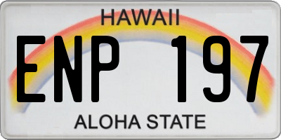 HI license plate ENP197