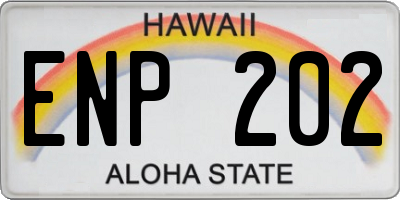 HI license plate ENP202