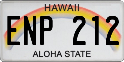 HI license plate ENP212
