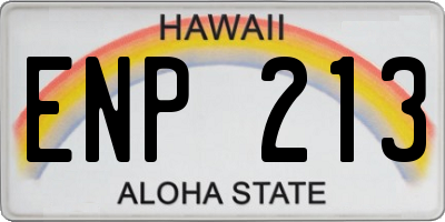 HI license plate ENP213