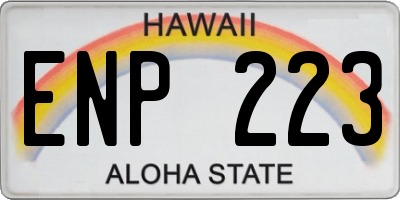 HI license plate ENP223