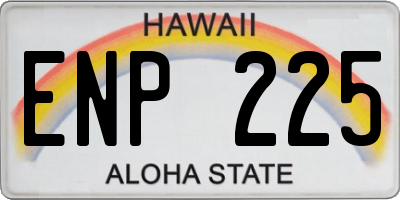 HI license plate ENP225