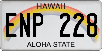 HI license plate ENP228