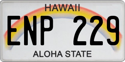 HI license plate ENP229