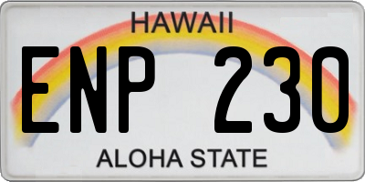 HI license plate ENP230