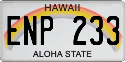 HI license plate ENP233