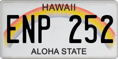 HI license plate ENP252
