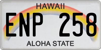 HI license plate ENP258
